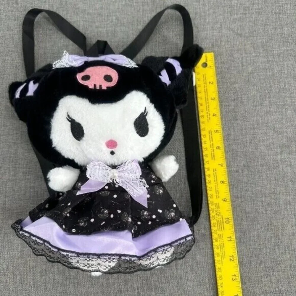 Brand New! Kawaii Kuromi Plush Backpack Black White Purple‎ Adjustable Straps